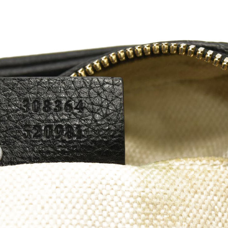 GUCCI Pebbled Calfskin Small Soho Disco Bag Black