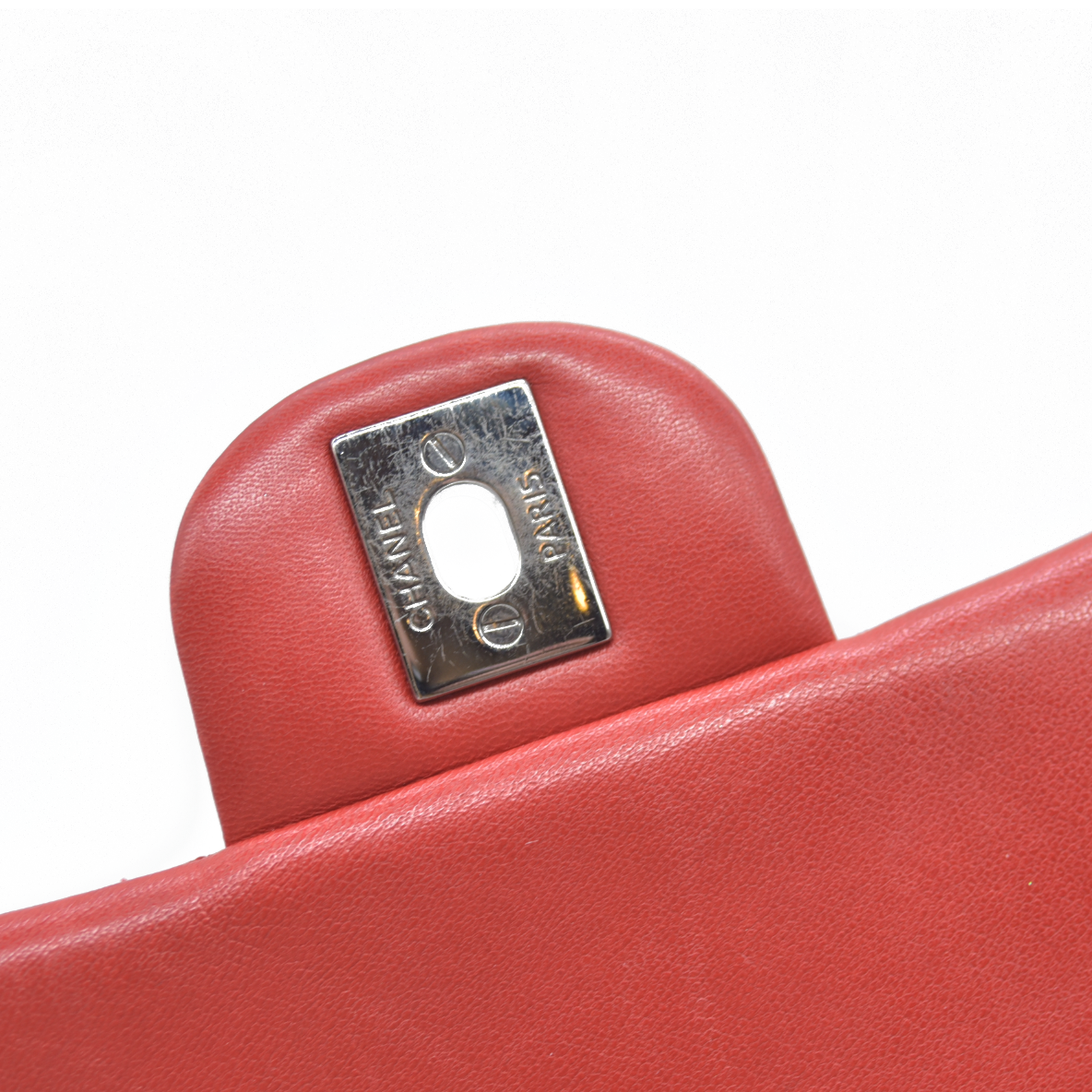 $5200 Chanel Classic Mini Square Flap Bag Red