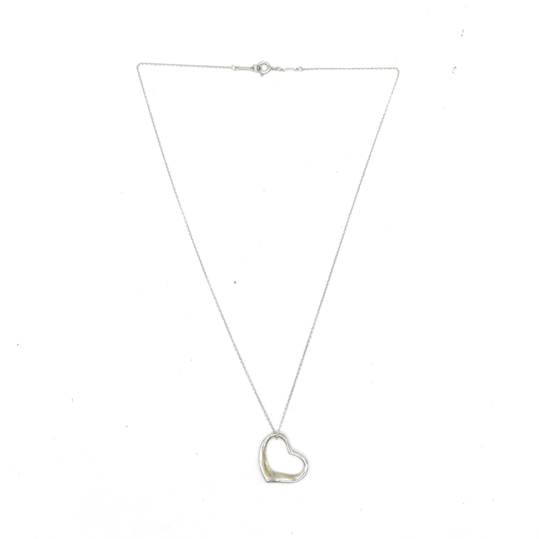 $625 Tiffany & Co. Elsa Peretti 22 mm Open Heart Pendant Sterling Silver Medium