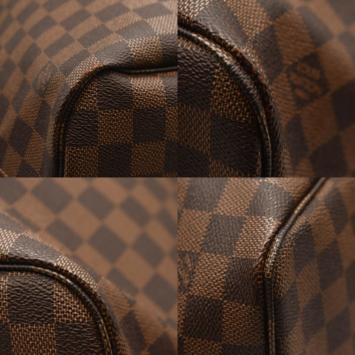 MICROCHIPPED LOUIS VUITTON Damier Ebene Neverfull MM with pouch