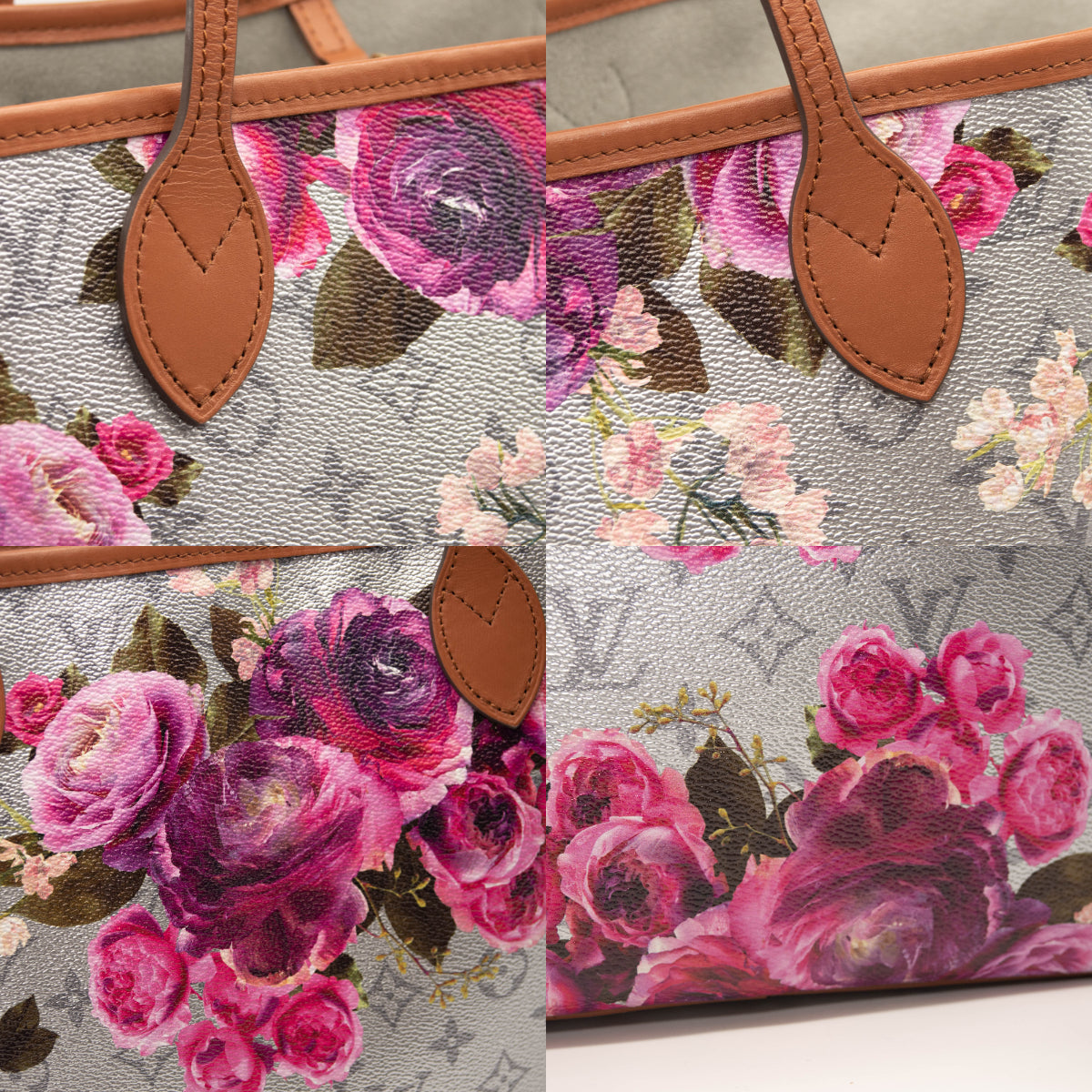 Louis Vuitton Neverfull Metallic Lv Garden Mm Silver Monogram Canvas Tote