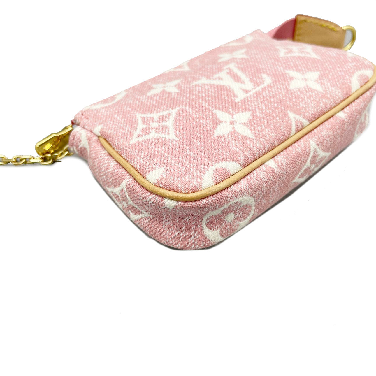 LOUIS VUITTON Denim Jacquard Monogram Micro Pochette Accessories Rose