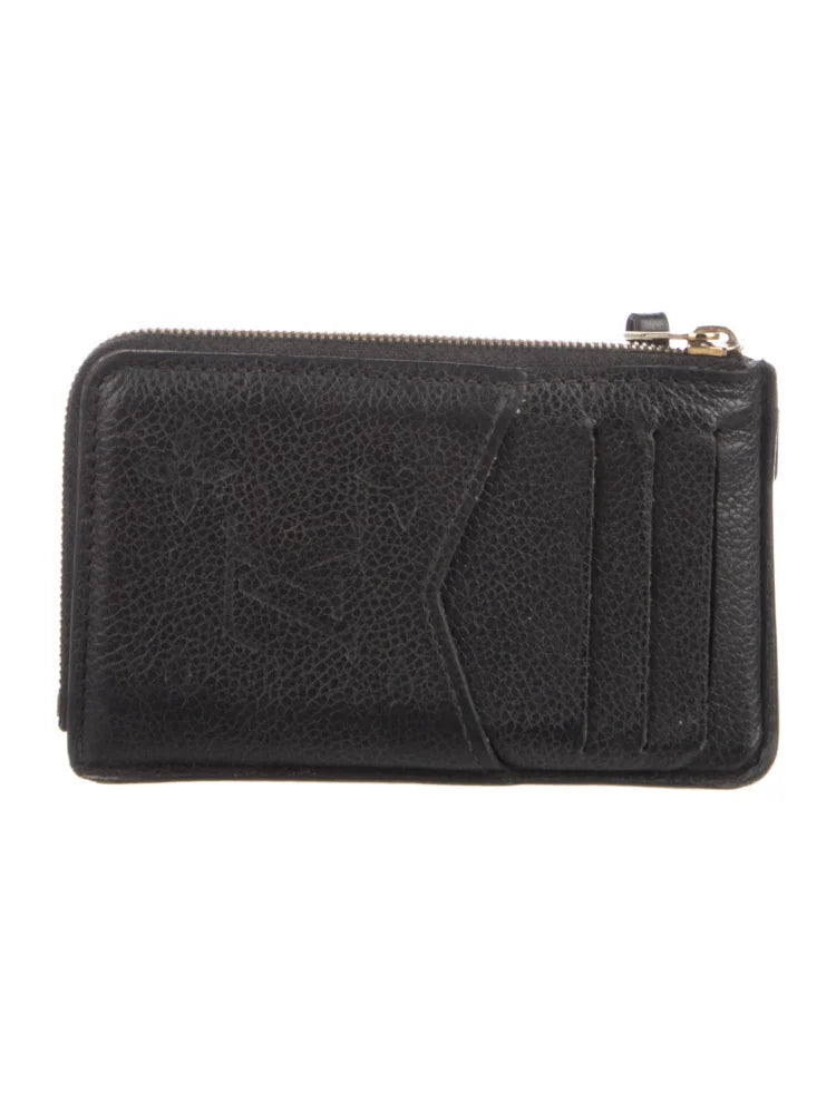 $675 Louis Vuitton LV Monogram Empreinte Leather Card Holder Recto Verso