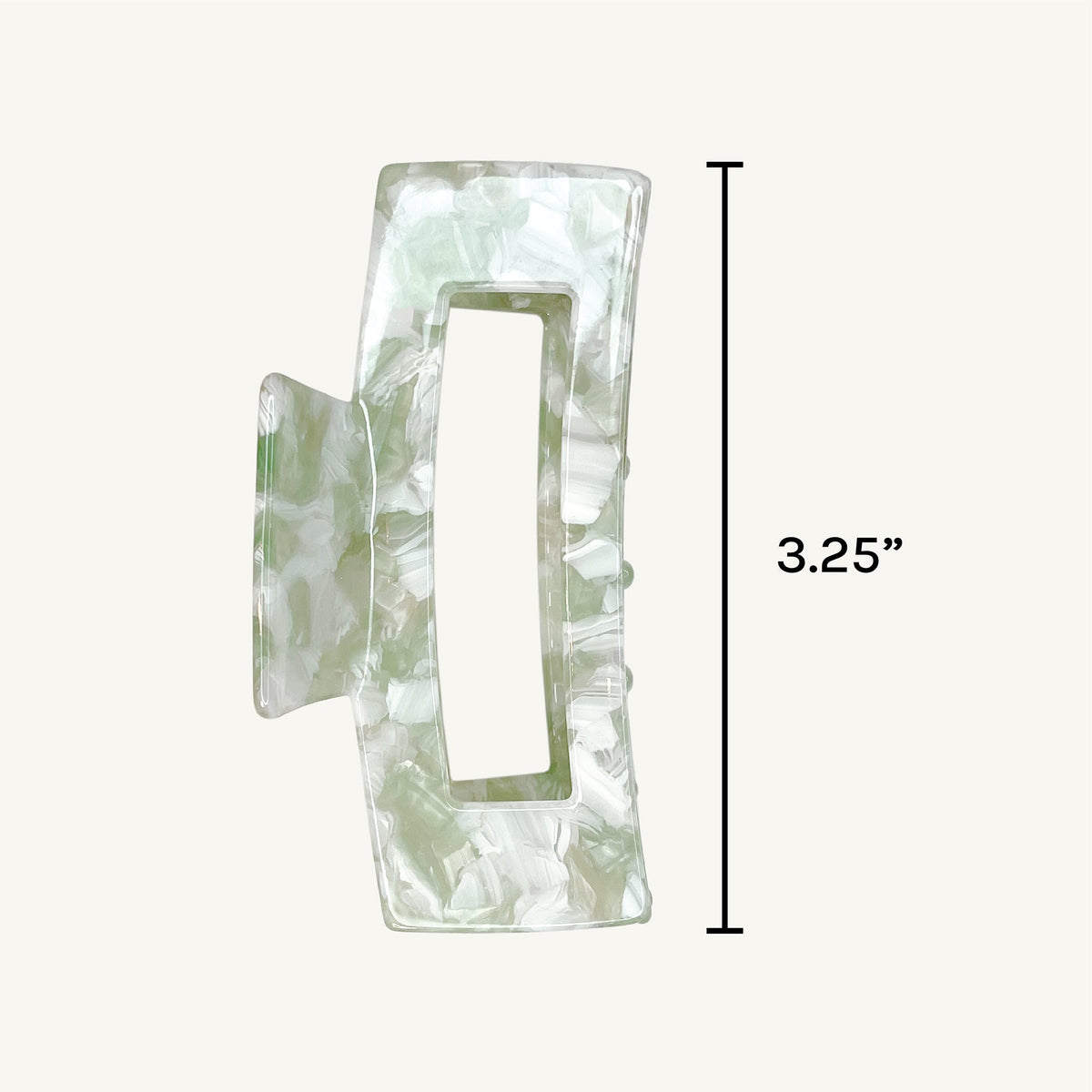 Date Night Mint Rectangular Biodegradable Claw Clip