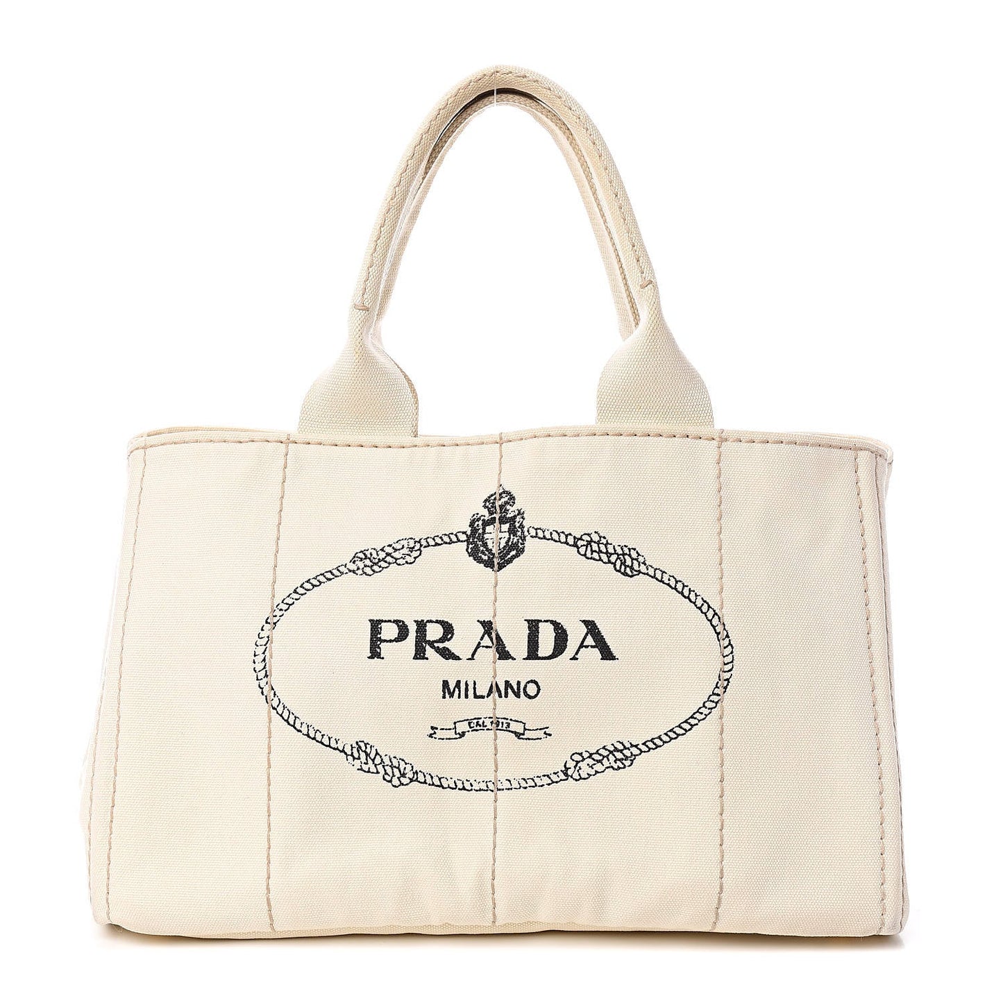 CONSIGNMENT PRADA Canapa Logo Tote Grezzo
