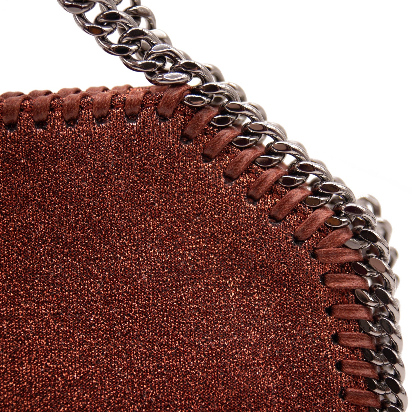 NEW $900 Stella McCartney Tiny Falabella Metallic Red Lurex Cross Body Bag