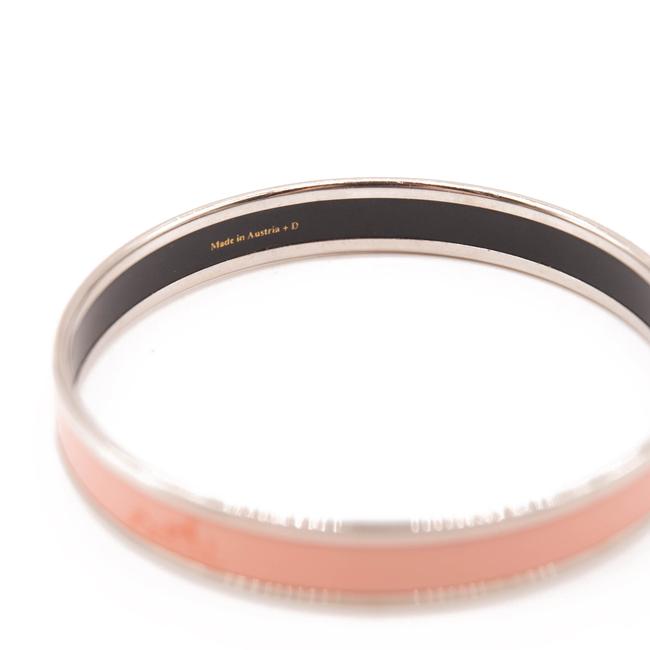 Hermes Pink Enamel Printed Caleche Narrow Florida Rose Petale Bracelet