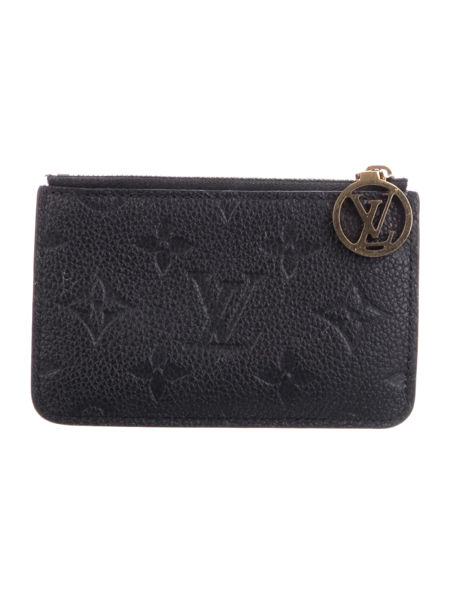 $590 Louis Vuitton Monogram Empreinte Romy Leather Card Holder