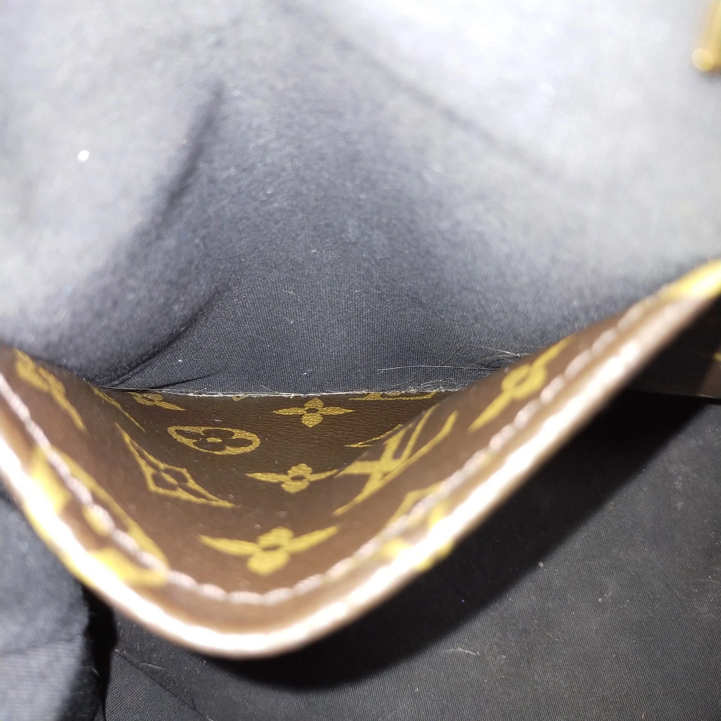 Louis Vuitton LV Hand Bag Tote Miroir Black Vernis SN0188