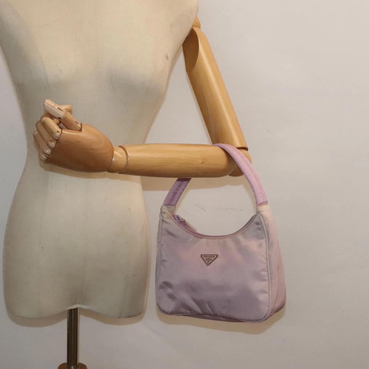 $1320 PRADA Tessuto Nylon Hobo Mini Pink Lilac