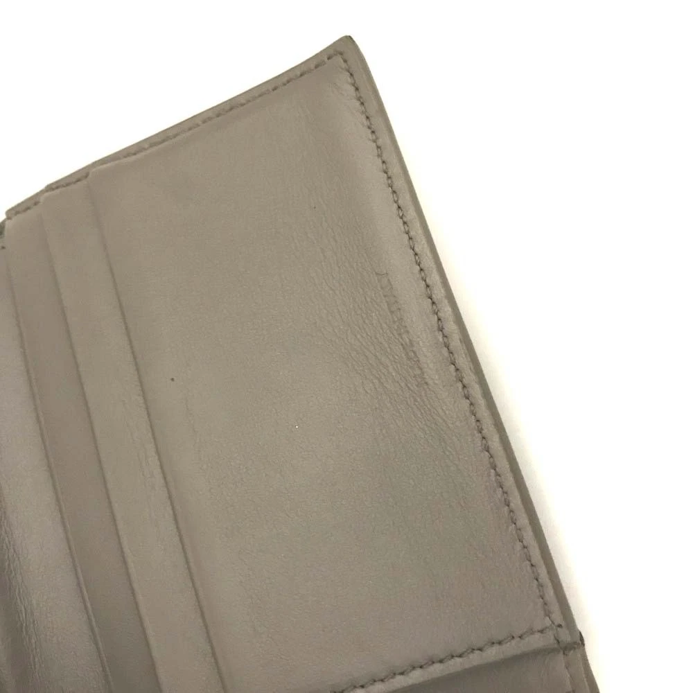 $560 CELINE Triomphe Leather Trifold Wallet Gray