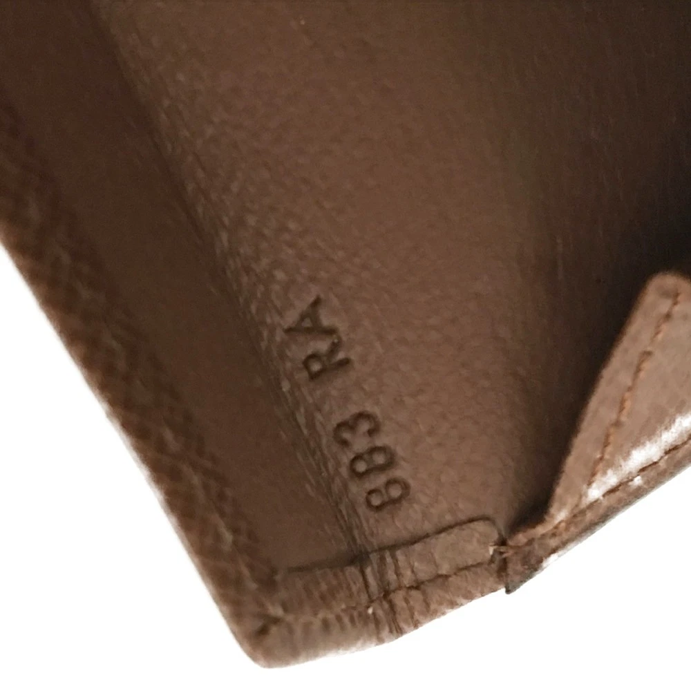 $440 Louis Vuitton Monogram Porte Monnaie Plat Coin Purse Wallet Brown 883RA
