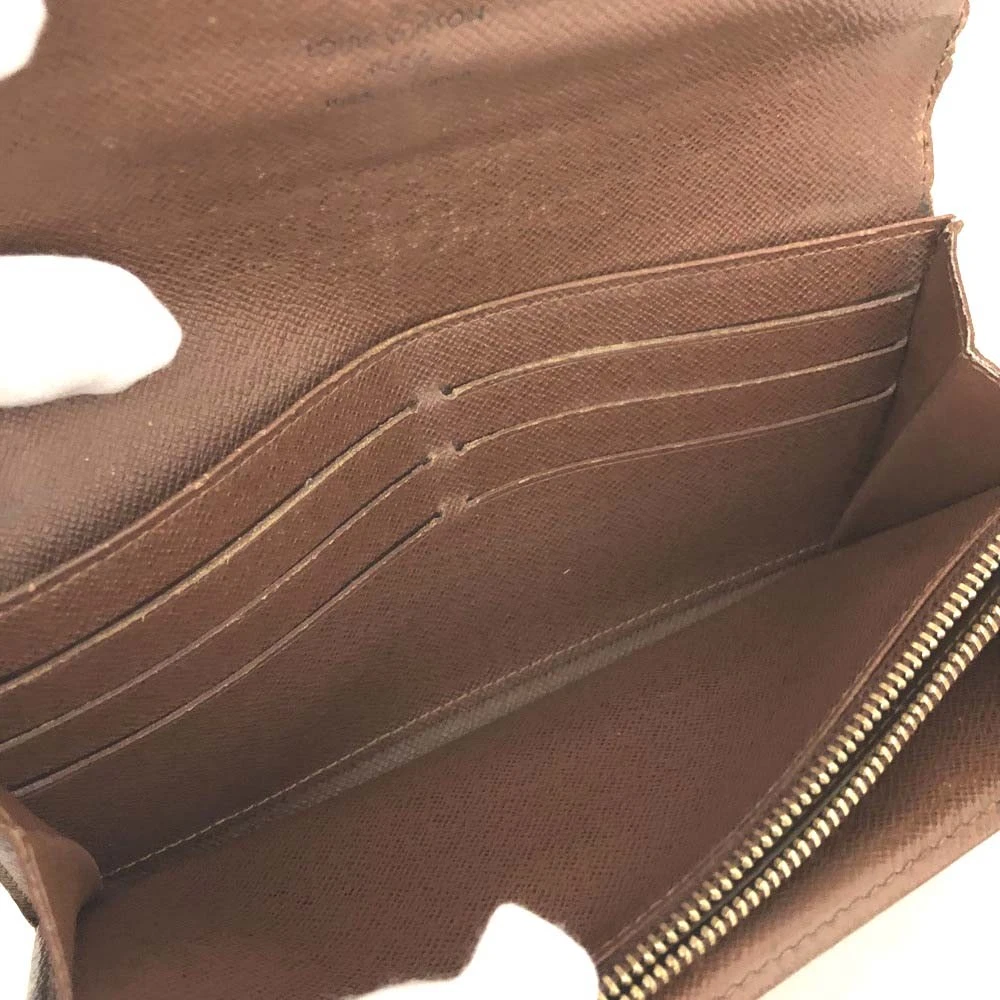 $775 2011 Louis Vuitton Monogram Portefeiulle Sarah Long Bifold Wallet Brown CT4181