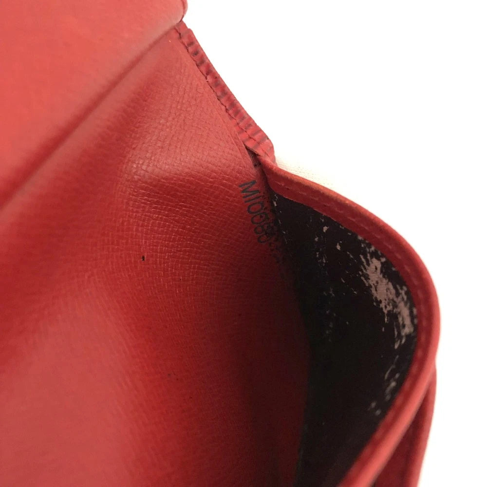 $935 2000 Louis Vuitton Epi French Kisslock Leather Wallet Red MI0080
