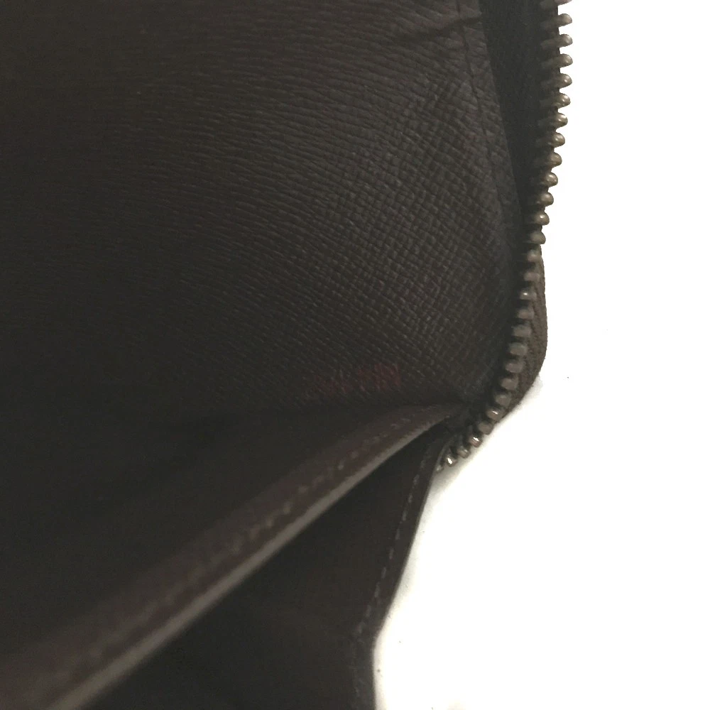 $915 Louis Vuitton Damier Zippy Zip Around Long Wallet Purse Brown MI4182