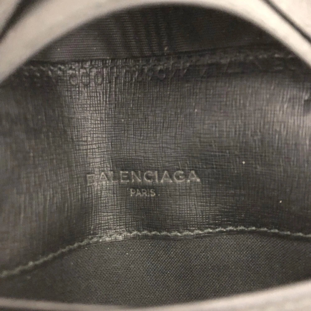 $375 BALENCIAGA Leather Card Case Black