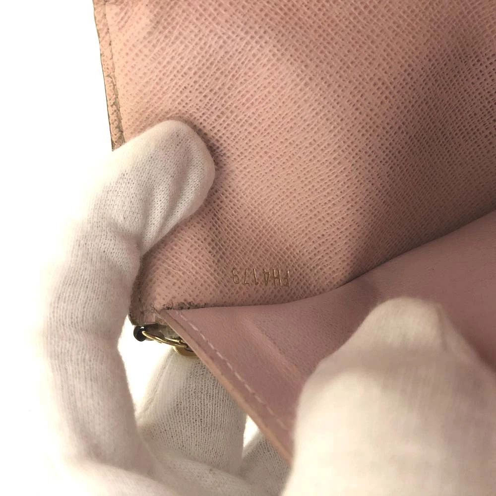 $625 2019 Louis Vuitton Damier Azur Rose Ballerine Victorine Wallet White Pink FH4179