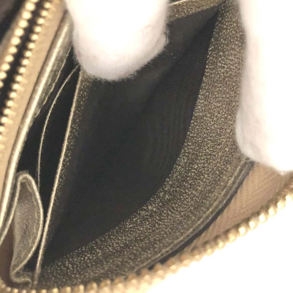 $830 Gucci GG Marmont Snake-Effect Leather Zip Around Wallet Gold CONSIGNMENT