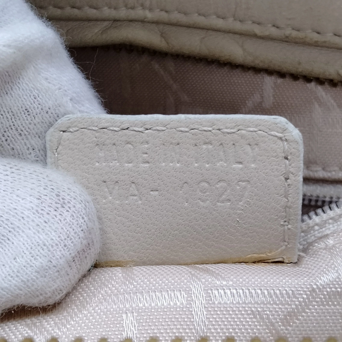 Christian Dior Hand Bag Beige Leather MA1927