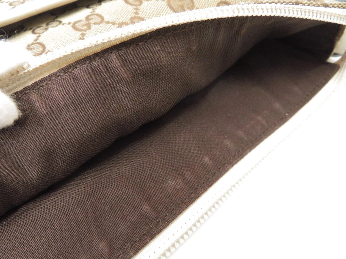 $1150 Gucci Perforated GG Leather Crossbody Messenger Bag
