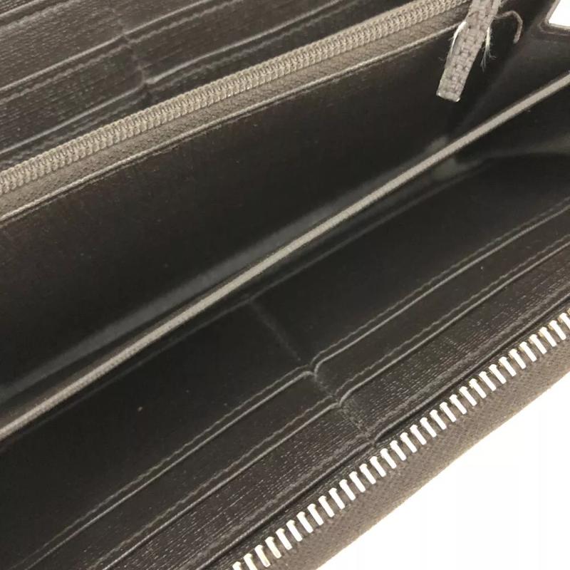 Gucci Dollar Calfskin GG Supreme Monogram GG Marmont Zip Around Wallet Ebony