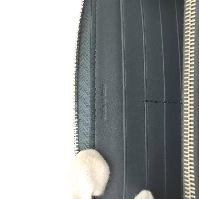 Celine Calfskin Large Zip Around Multifunction Wallet Blue Grey