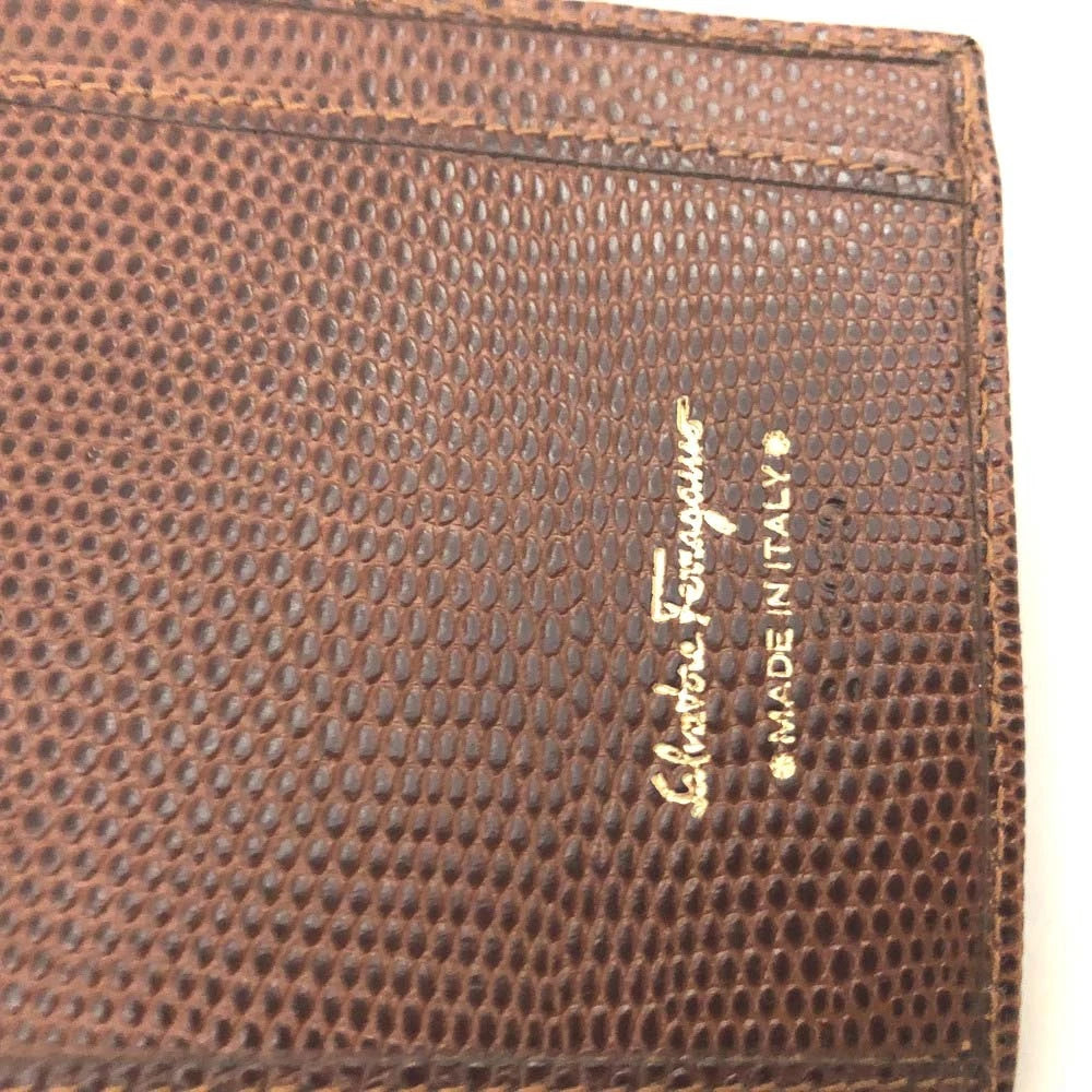 $650 Ferragamo Vara Bow Leather Continental Wallet Brown