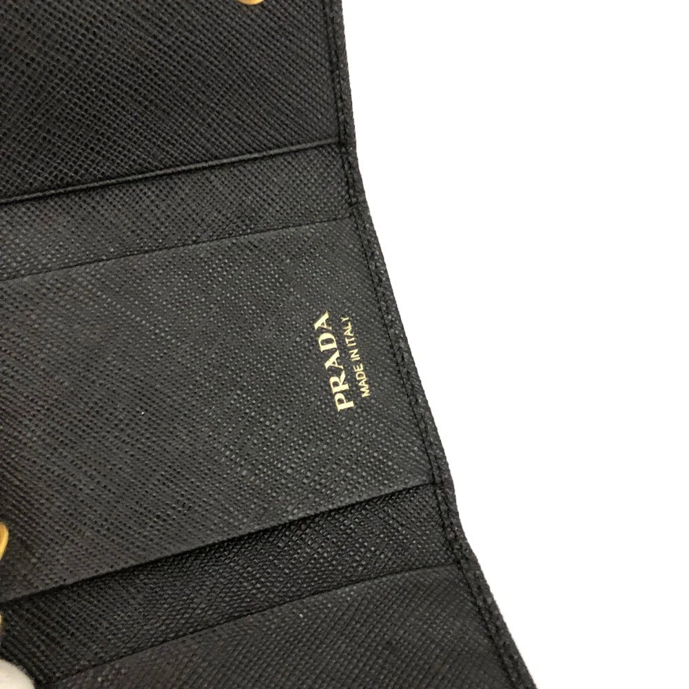 PRADA Saffiano Leather 6 Ring Key Case Black