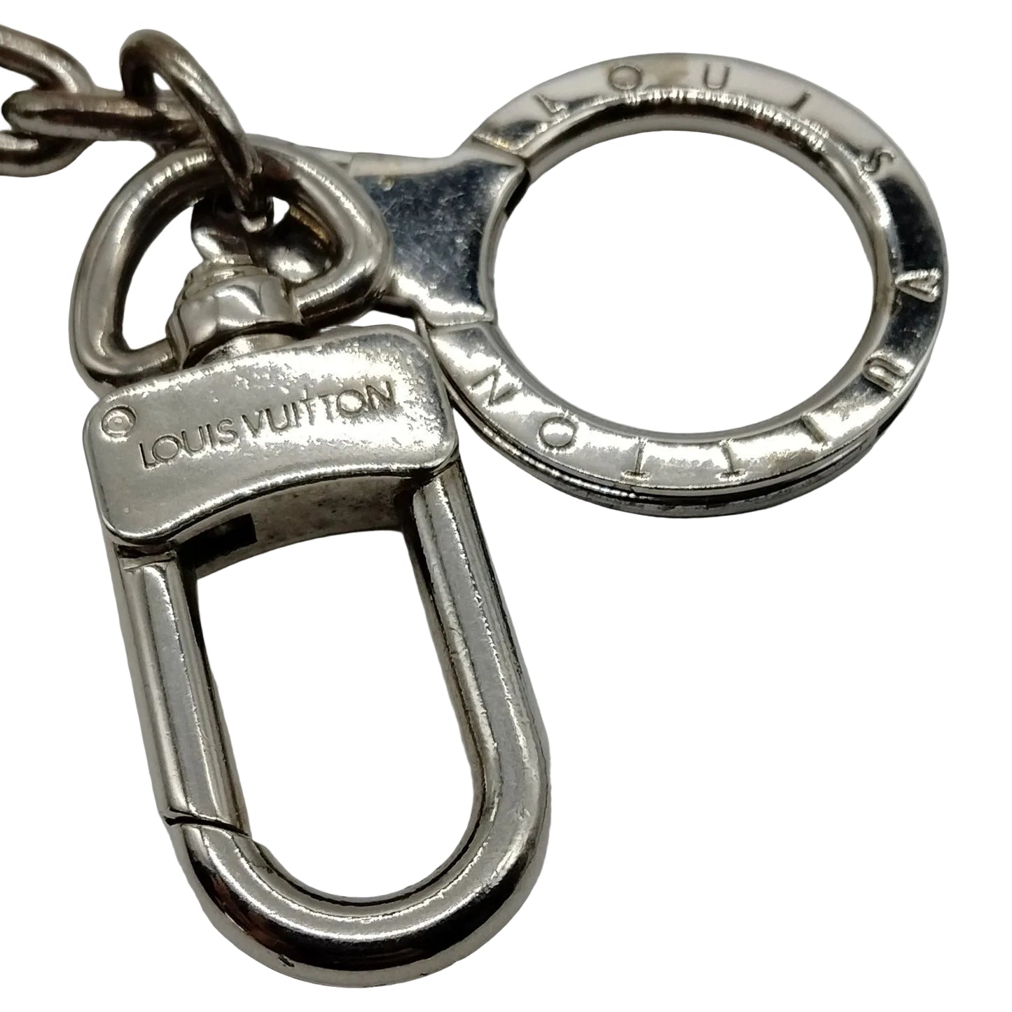 $320 Louis Vuitton Silver Dimension Key Holder and Bag Charm LE0150