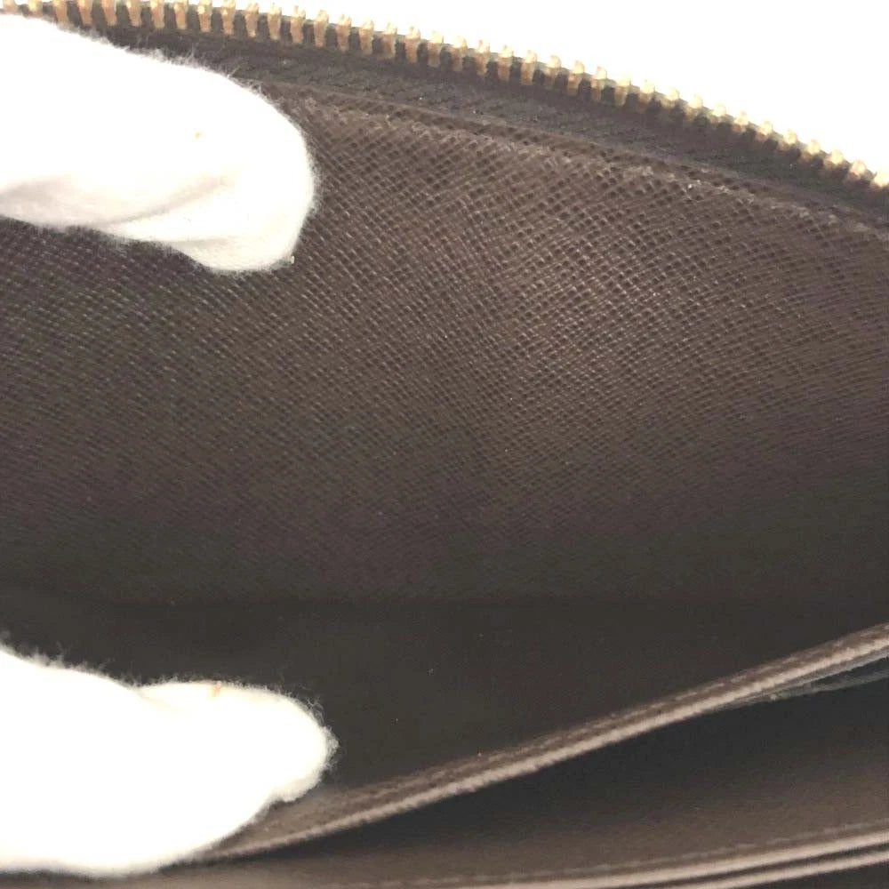 $915 2010 Louis Vuitton Damier Zippy Zip Around Long Wallet Purse Brown CA3120