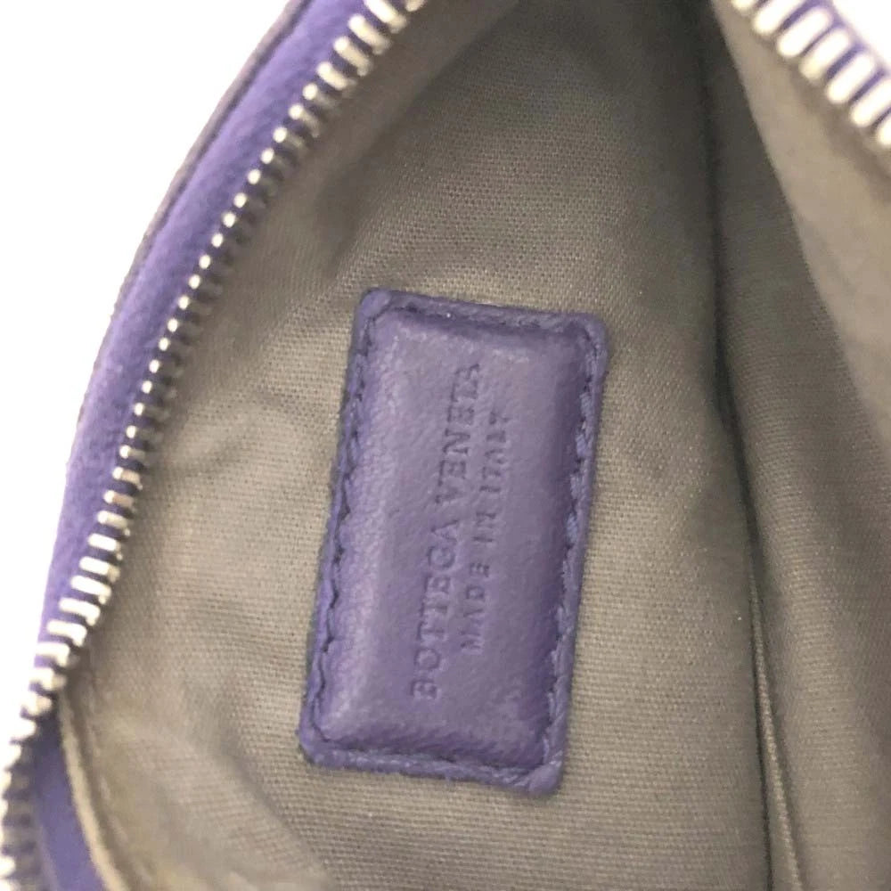 $650 Bottega Veneta Intrecciato Lambskin Coin Purse Wallet Purple