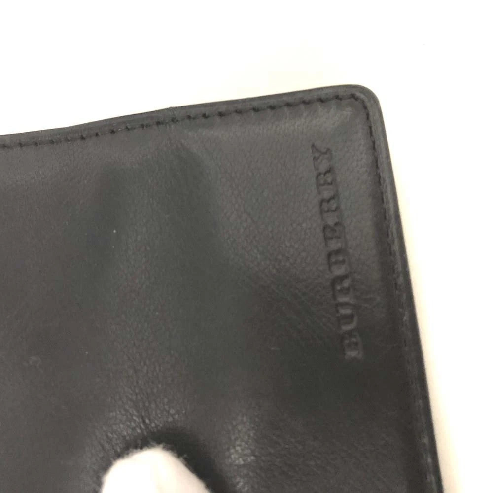 $355 BURBERRY Logo Leather Coin Purse Wallet Black