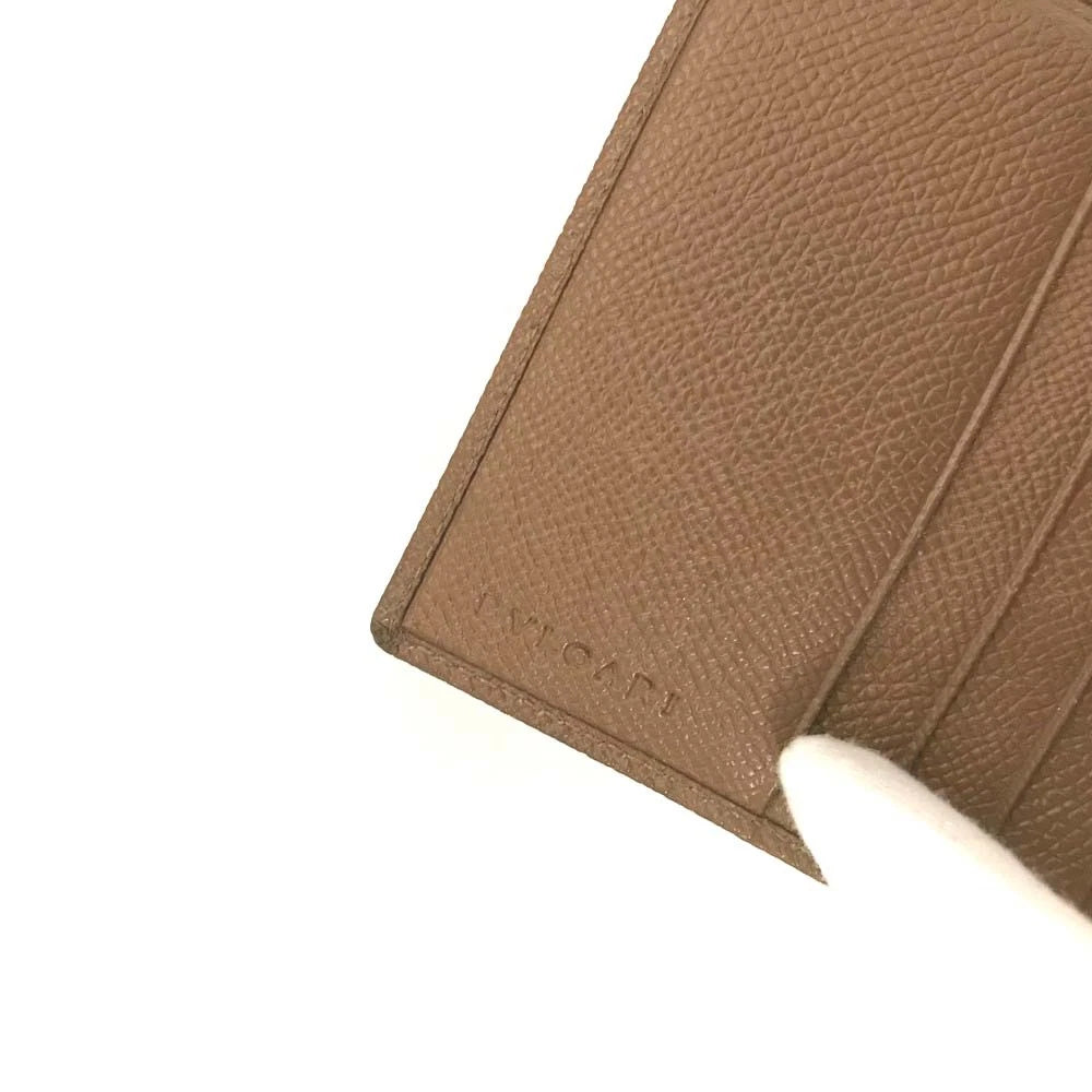 BVLGARI Classico Leather Bifold Wallet Brown
