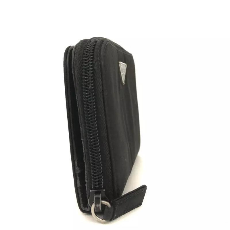 Prada Tessuto Nylon Zip Around Coin Purse Wallet Nero Black