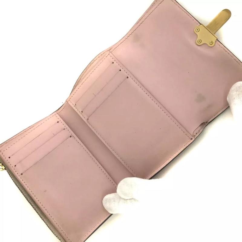 Louis Vuitton Patent Calfskin Monogram Cherrywood Compact Wallet Rose Ballerine FH0290