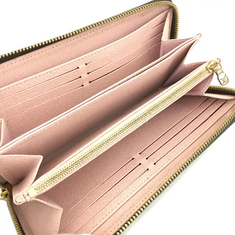 Louis Vuitton Damier Ebene Zippy Wallet Rose Ballerine
