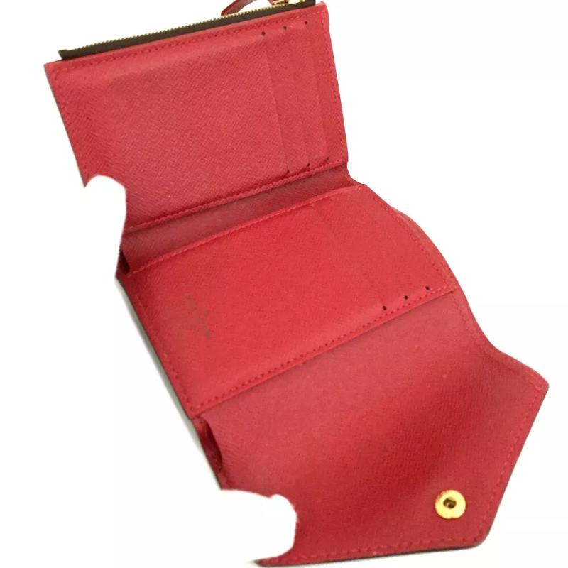 Louis Vuitton Damier Ebene Victorine Wallet Red MI3260