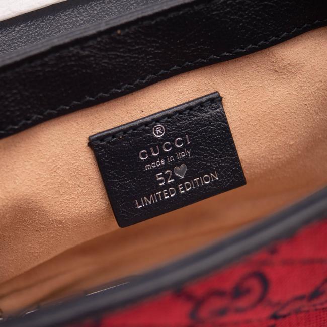 NEW Gucci GG Marmont Monogram Multicolor Matelasse Diagonal Super Mini Red Canvas Shoulder Bag