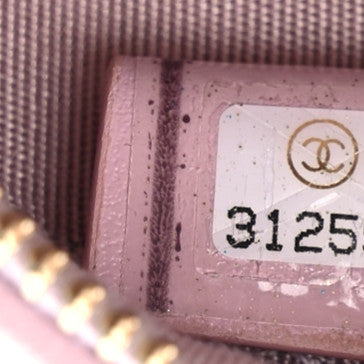 Chanel Calfskin Quilted Pearl Round Clutch With Chain Light Pink