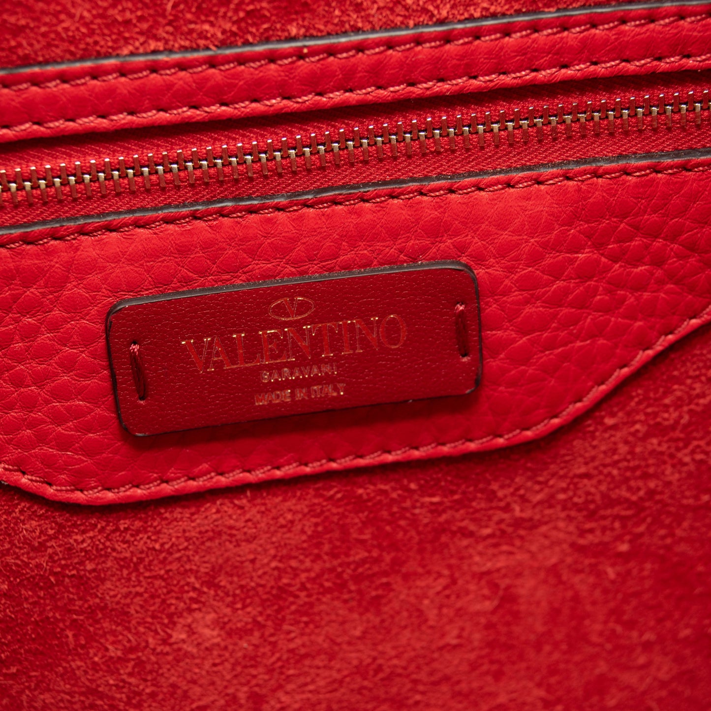 NEW Valentino Small Rockstud Leather Tote Red Studded Spike