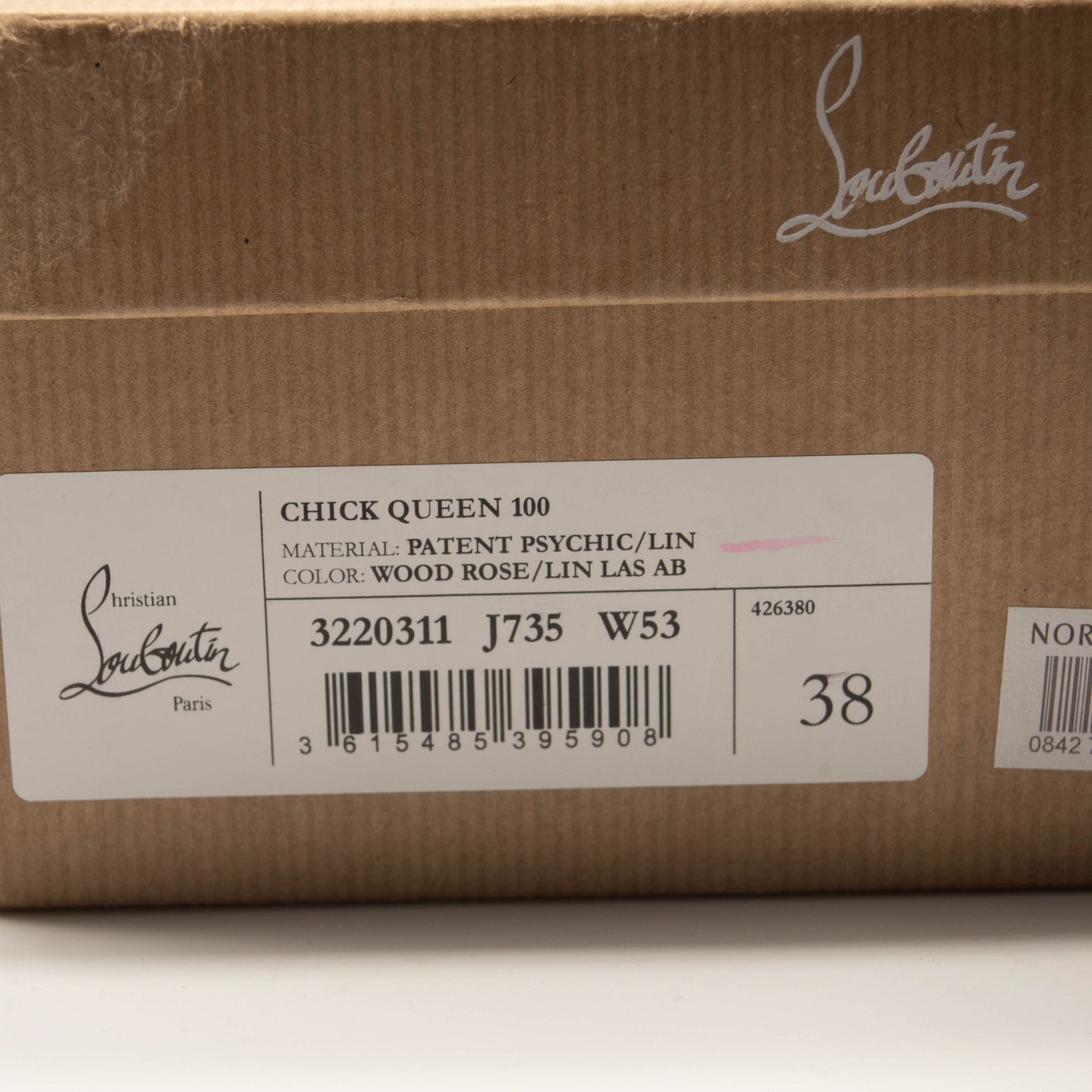 NEW Christian Louboutin Chick Queen Pointed Toe Pump Wood Rose 38 EU