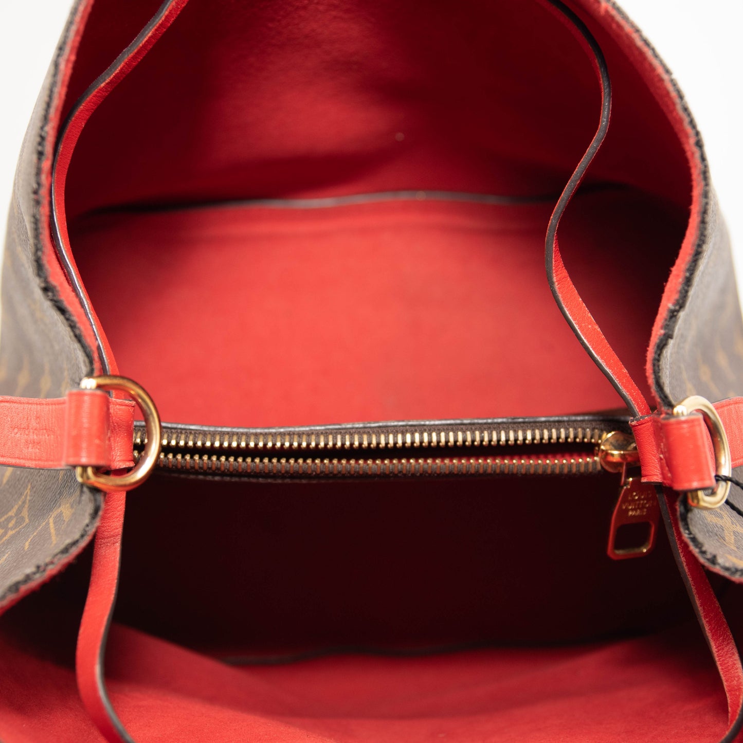 Louis Vuitton Monogram Neonoe Mm Coquelicot Brown/Red Canvas Shoulder Bag