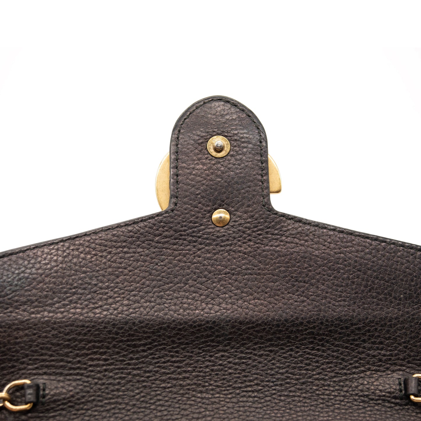 Gucci Marmont Chain Wallet Black Leather Shoulder Bag WOC GG Crossbody