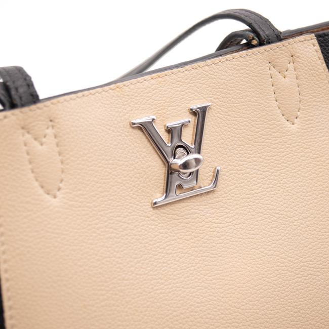 Louis Vuitton Lockme Go Vanilla Calfskin Black Leather Tote
