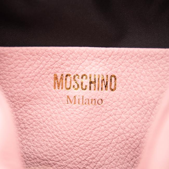 Moschino Clutch Camera Logo Convertible Cross Body Pink Leather Shoulder Bag