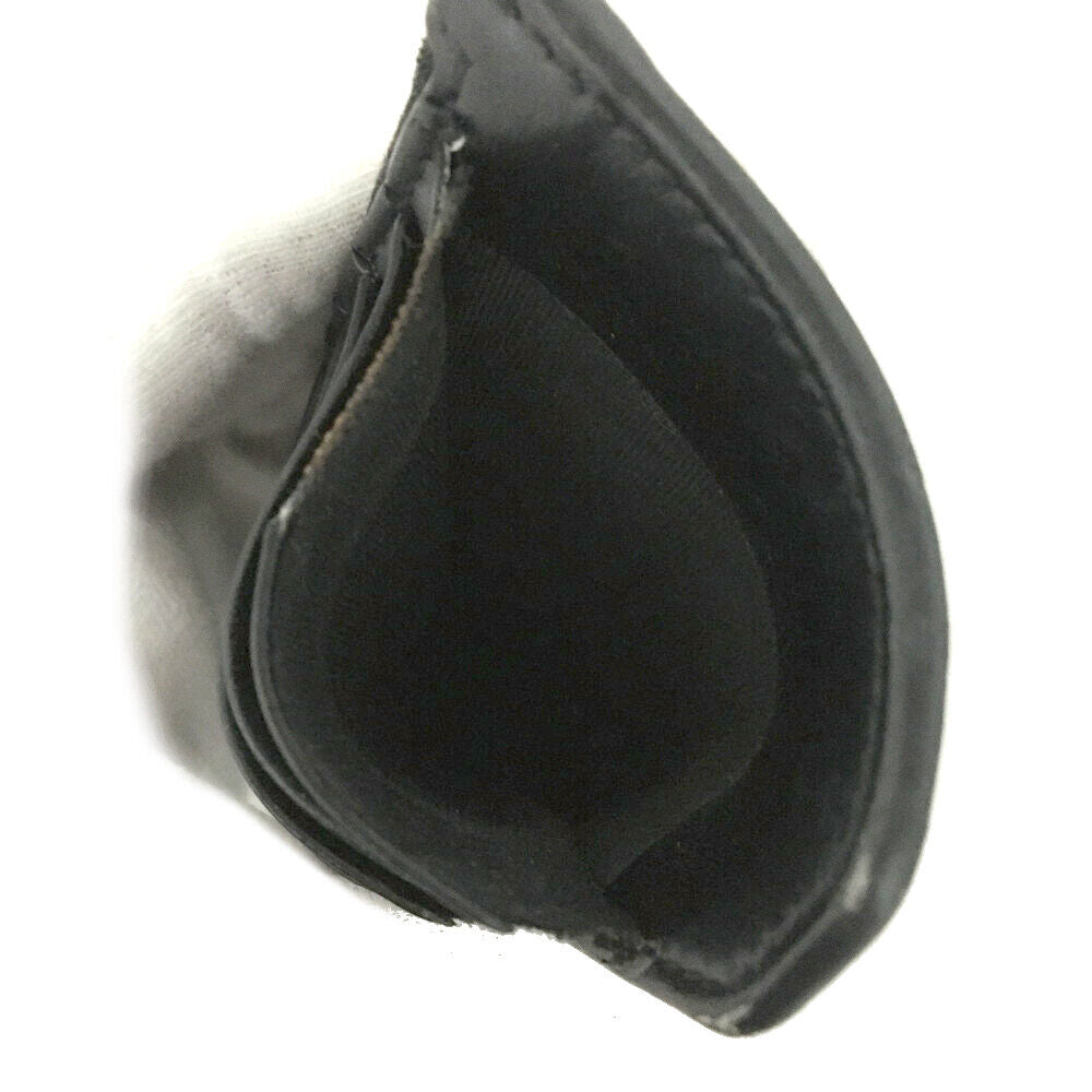 SAINT LAURENT Grained Calfskin 5 Fragments Zip Pouch Card Holder Black