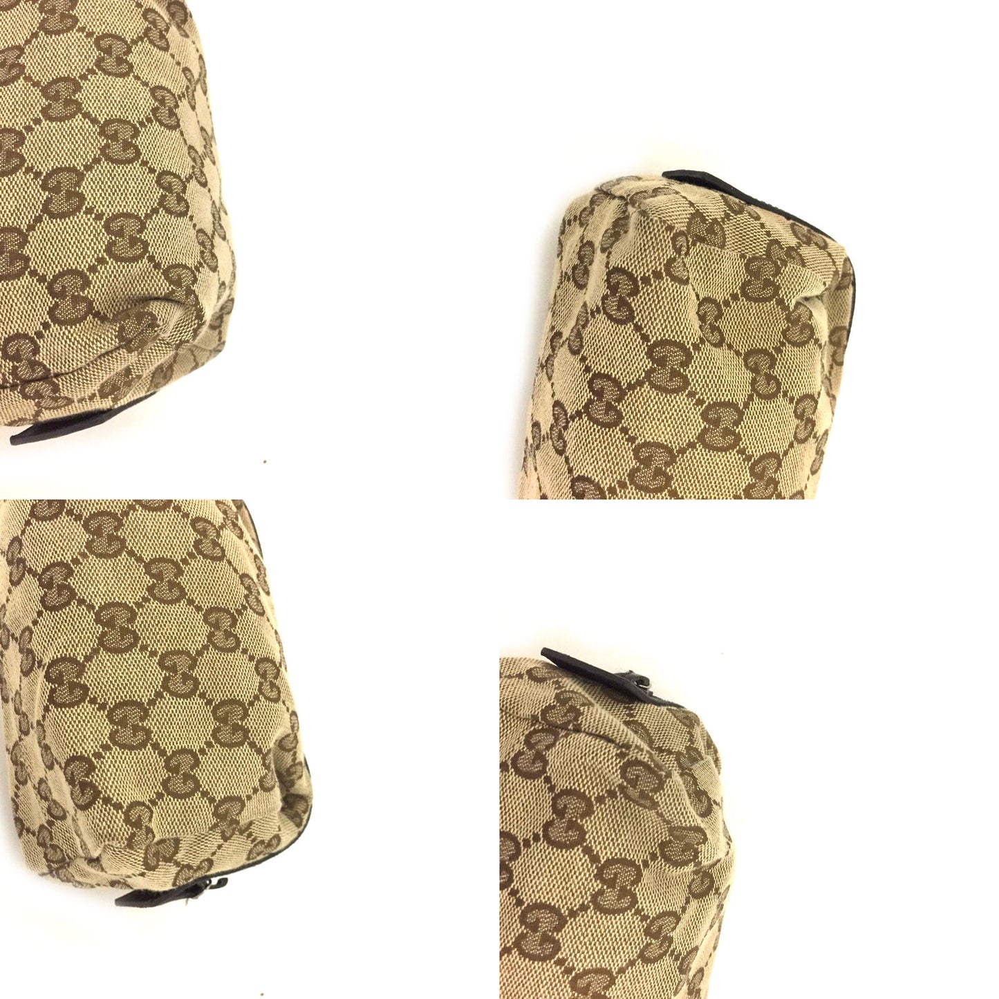 GUCCI Monogram Small Balthus Cosmetic Case Beige Ebony Cocoa