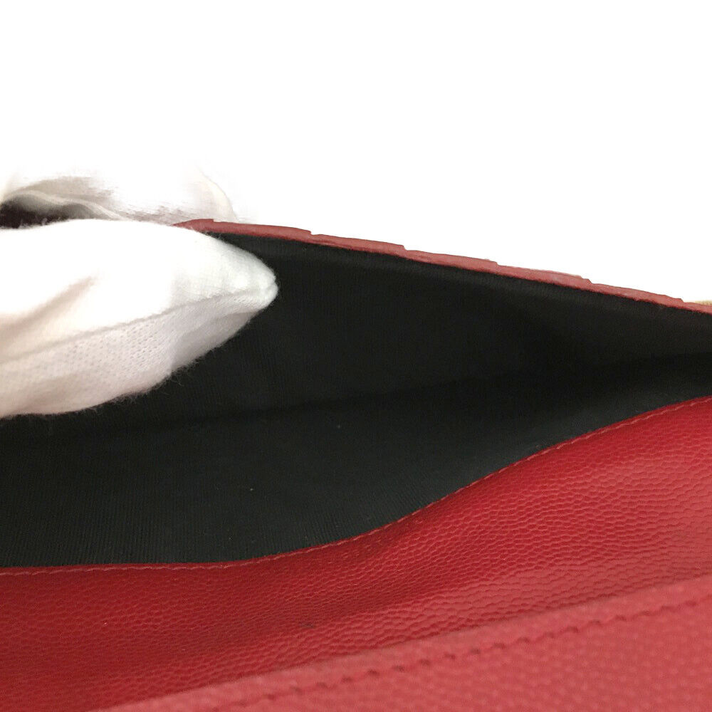 SAINT LAURENT Calfskin Classic Zip Around Continental Wallet Rouge Orient