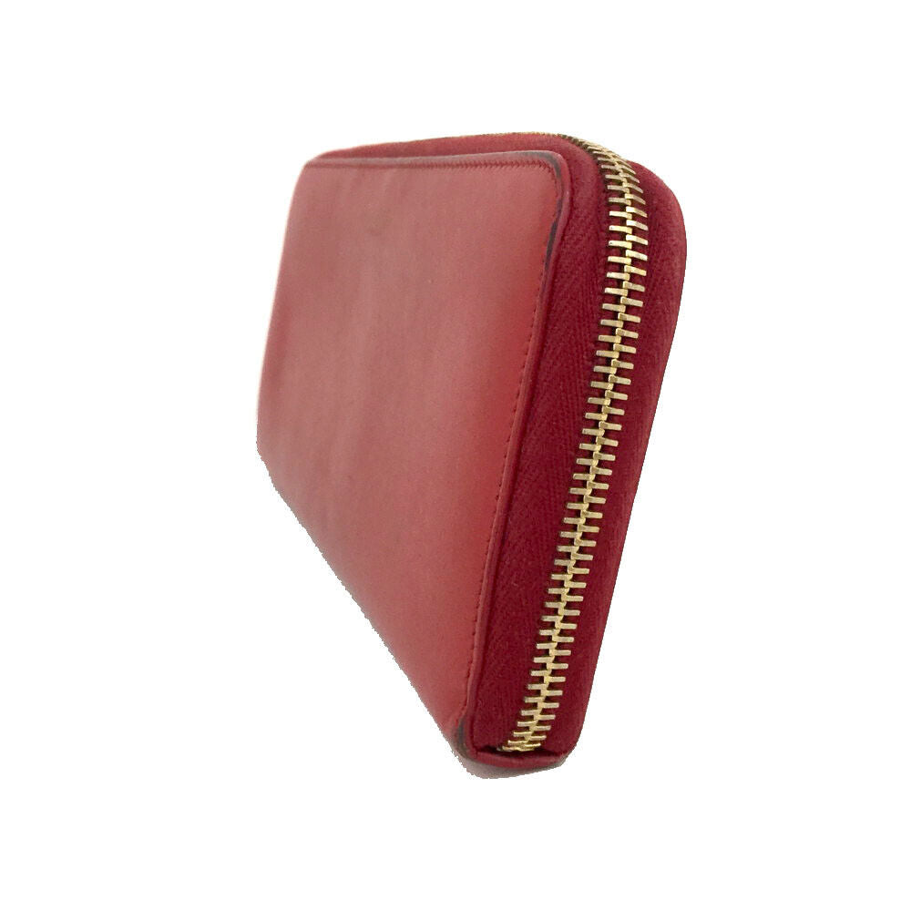 SAINT LAURENT Calfskin Classic Zip Around Continental Wallet Rouge Orient