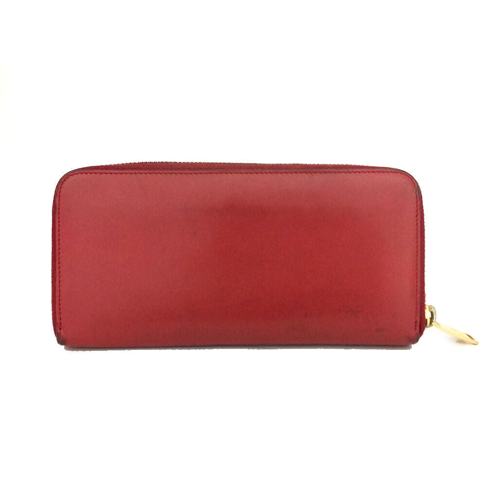 SAINT LAURENT Calfskin Classic Zip Around Continental Wallet Rouge Orient
